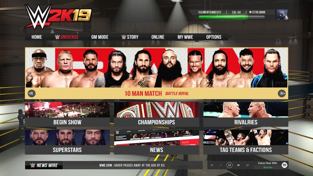 wwe 2k19 features